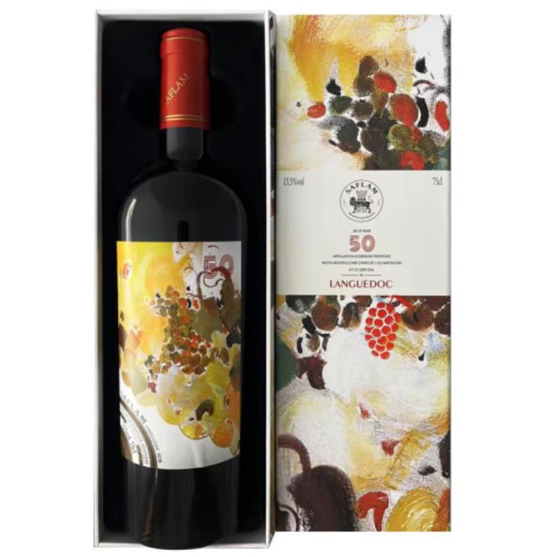 西夫拉姆 法国进口红酒 油画系列50年树龄 干红葡萄酒单盒礼750ml