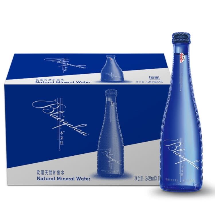 百岁山 本来旺 饮用天然矿泉水 玻璃装 348ml*15瓶 礼盒装 包邮