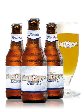 法国进口 利库尼LICORNE整箱白啤酒 250ml*24瓶装