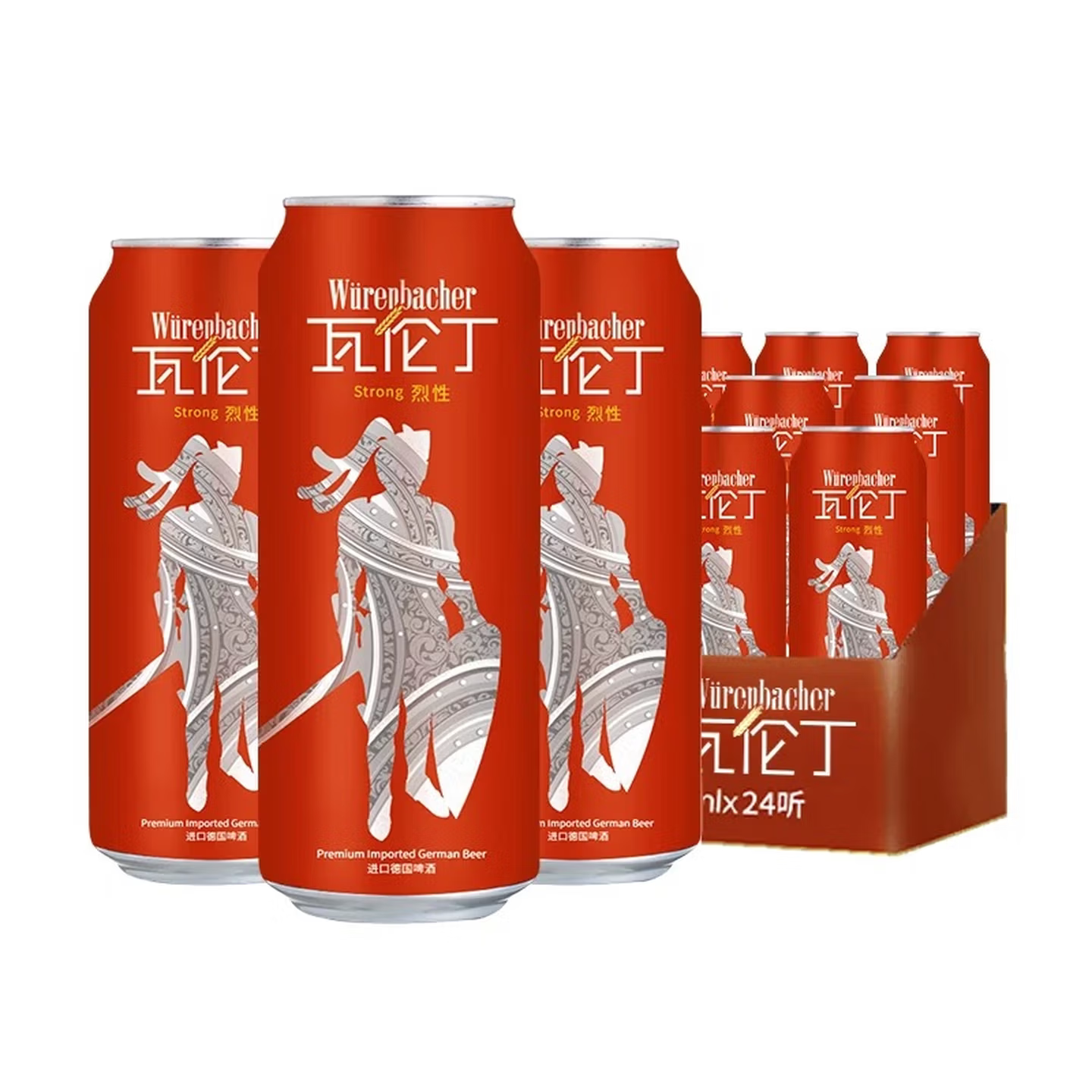瓦伦丁Wurenbacher德国原装进口烈性啤酒500ml*24听 强劲精酿