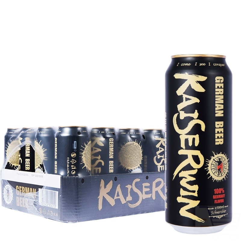 凯撒德国进口精酿黑啤酒500ml*24罐装小麦整箱