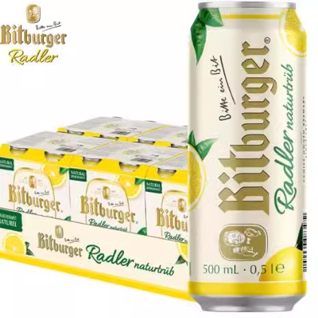 碧堡柠檬汁低醇水果啤酒500ml*24听 德国原装进口精酿果味啤酒
