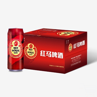 生力红马Redhorse 国产啤酒烈性啤酒高度琥珀500ml*12大罐国产