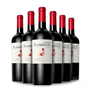 帕斯蒙火烈鸟 智利原瓶原装进口经典赤霞珠干红葡萄酒750ml*6支