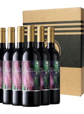 澳洲进口红酒 雅典娜星空干红葡萄酒 750ml*6瓶 整箱装