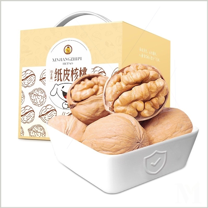 果夫子新疆阿克苏185手剥纸皮核桃三斤休闲零食坚果3斤礼盒