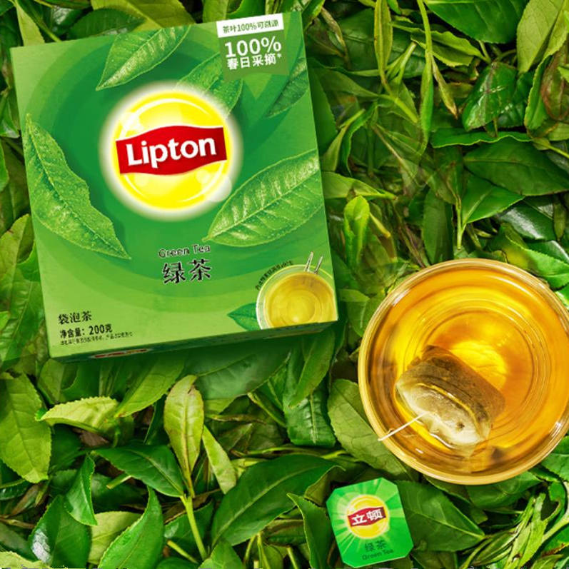 立顿Lipton绿茶安徽黄山200g包办公室下午茶2g*100包