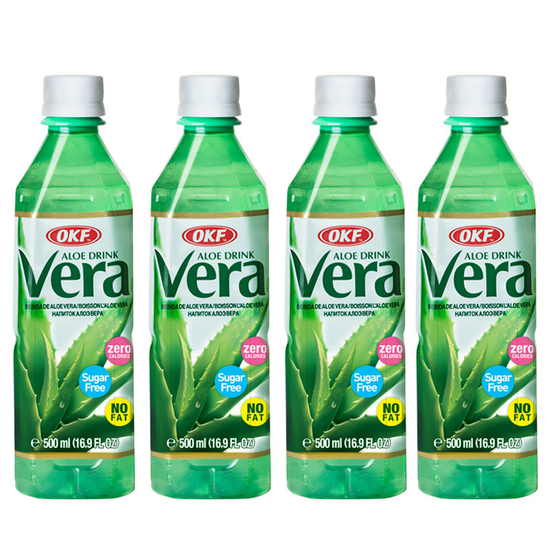 okf 韩国进口 库拉索芦荟饮料 无糖饮料 500ml*12瓶健康