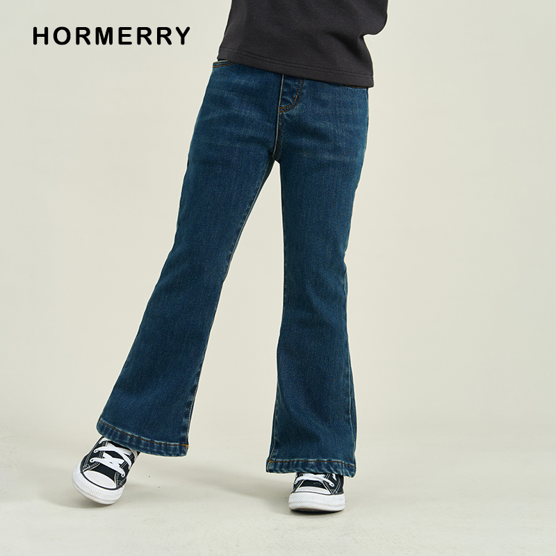 hormerry牛仔喇叭裤弹力