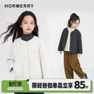 儿童裥条棉服中大童棉衣外套内胆保暖夹棉衣 新款 赫米童装 2025冬季