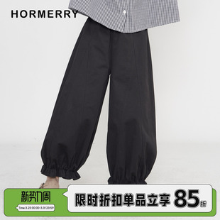 中大童日系宽松纯棉休闲裤 儿童九分花苞阔腿裤 2026春夏季 赫米童装