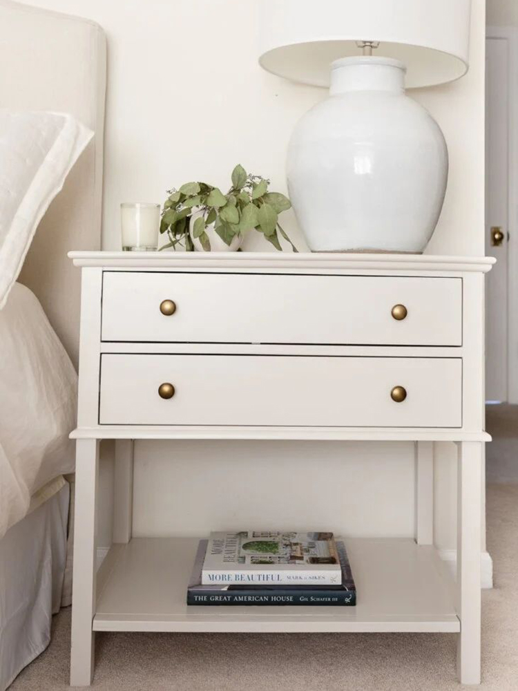 斯莱美 现代简约美式中古复古风卧室储物收纳床头柜边柜Pale