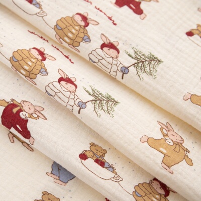 全棉diy面料纯棉布料婴儿a类双层绉布母婴级纱布宝宝床品盖毯睡衣