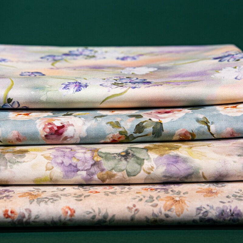 碎花府绸薄棉布料夏季连衣裙服装面料可爱卡通手工diy清新小仙女