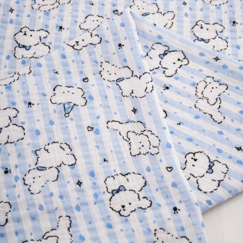 全棉布料纯棉100做衣服diy手工大肠发圈a类婴儿双层纱面料睡衣