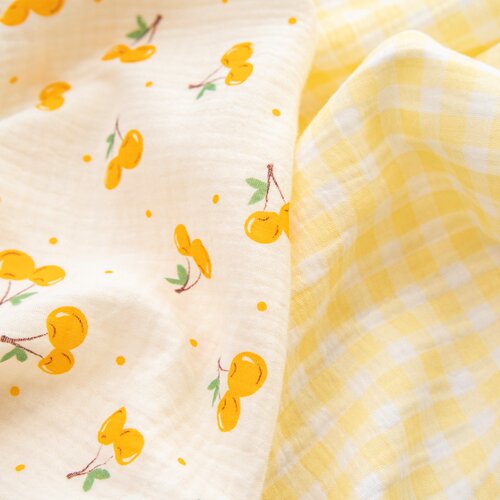 纯棉双层皱纱布面料 A 类母婴级吸水透气 宝宝浴巾毛巾被专用布头