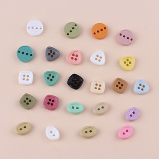 正方形圆形异性扣子童装女衬衫可爱甜美马卡龙色搭配diy装饰纽扣