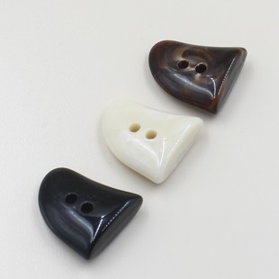 三角异性款羊绒大衣纽扣毛衣外套米色 黑色深咖个性装饰扣子