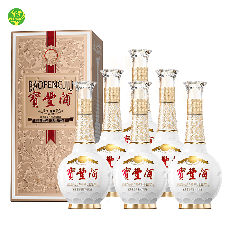 【酒厂直营】宝丰清香型白酒2024版52度大肚宝丰700ml*6瓶酒整箱