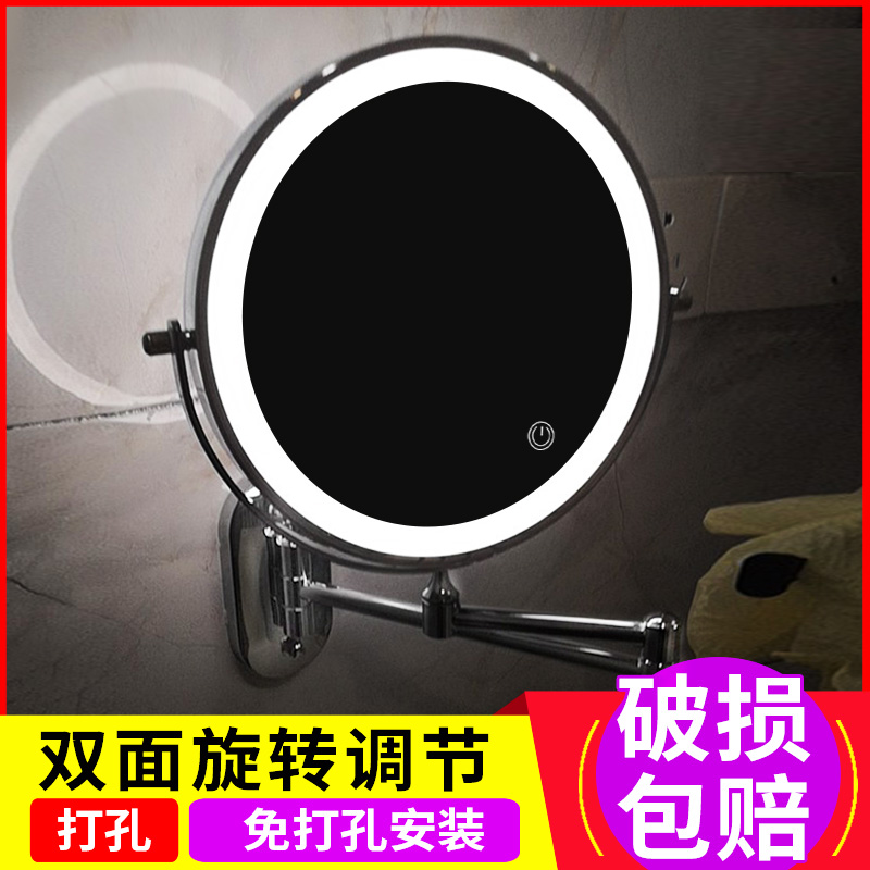 浴室镜子壁挂打孔酒店卫生间折叠