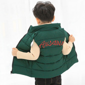 儿童外穿马甲棉服加厚男童背心中童大童坎肩绣花女童童装 上衣 冬装