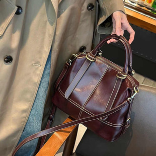 女款大容量手提包牛皮包包高级感女包斜跨包真皮单肩包大气上档次