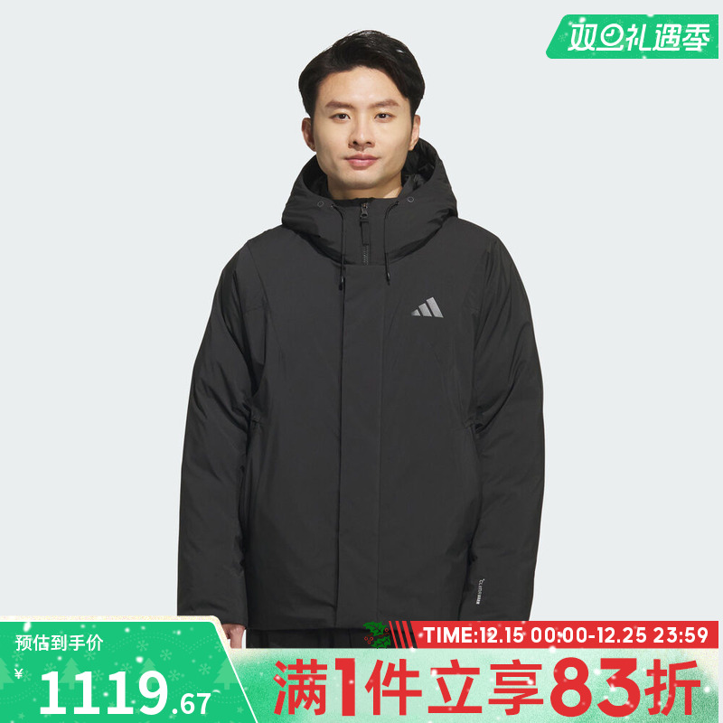 adidas阿迪达斯男子户外运动保暖连帽羽绒服外套KC2509