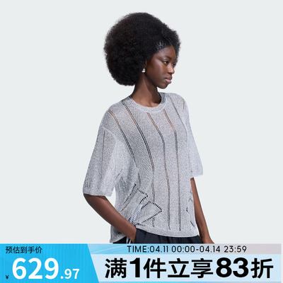 adidas阿迪达斯三叶草女子运动休闲套头衫毛衣KZ5061