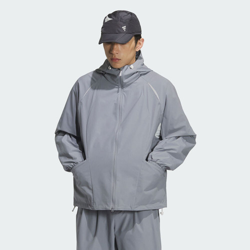 adidas阿迪达斯男子运动宽松休闲连帽夹克外套KC6065