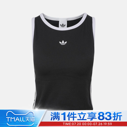 adidas阿迪达斯三叶草女子3S PADDED TANK修身针织运动背心LF4595