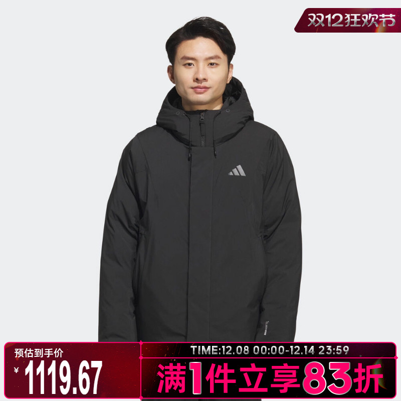 adidas阿迪达斯男子户外运动保暖连帽羽绒服外套KC2509