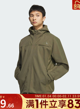 adidas阿迪达斯男子运动训练休闲梭织连帽夹克外套KA1305