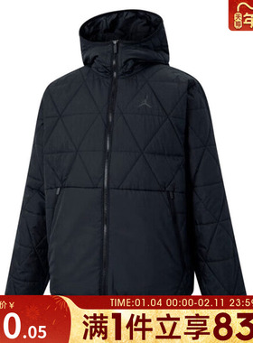 NIKE耐克男子棉服保暖舒适黑色运动休闲轻薄夹克外套FZ3163-010