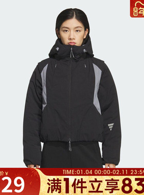adidas阿迪达斯女子FOS运动休闲连帽棉服保暖外套KS0072