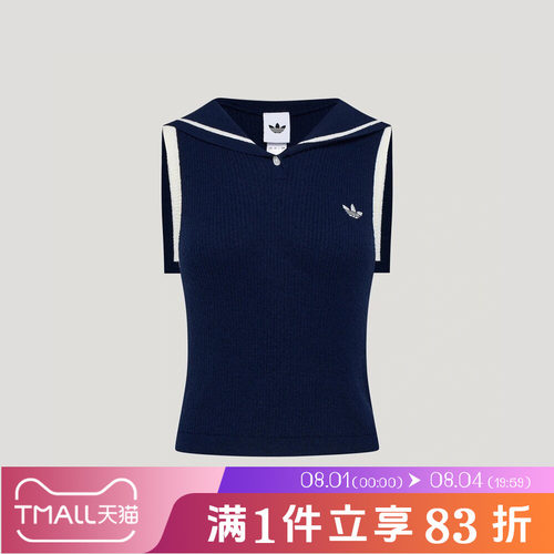 adidas阿迪达斯三叶草女子针织polo衫运动休闲无袖T恤KX0744