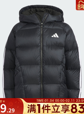adidas阿迪达斯男大童运动训练休闲保暖连帽羽绒服外套KC5939