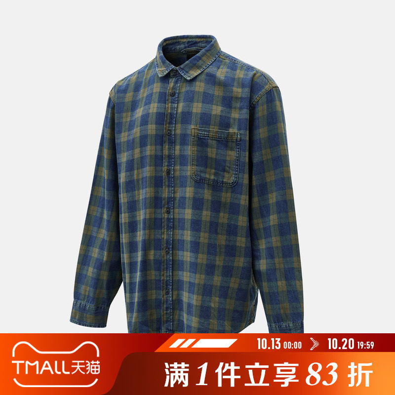 VANS范斯男子Lawson Vintage Indigo运动休闲长袖衬衫VN000U56GRK