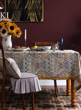 如琪佩斯利古堡桌布欧式美式复古餐桌布长方形餐桌垫布茶几布台布