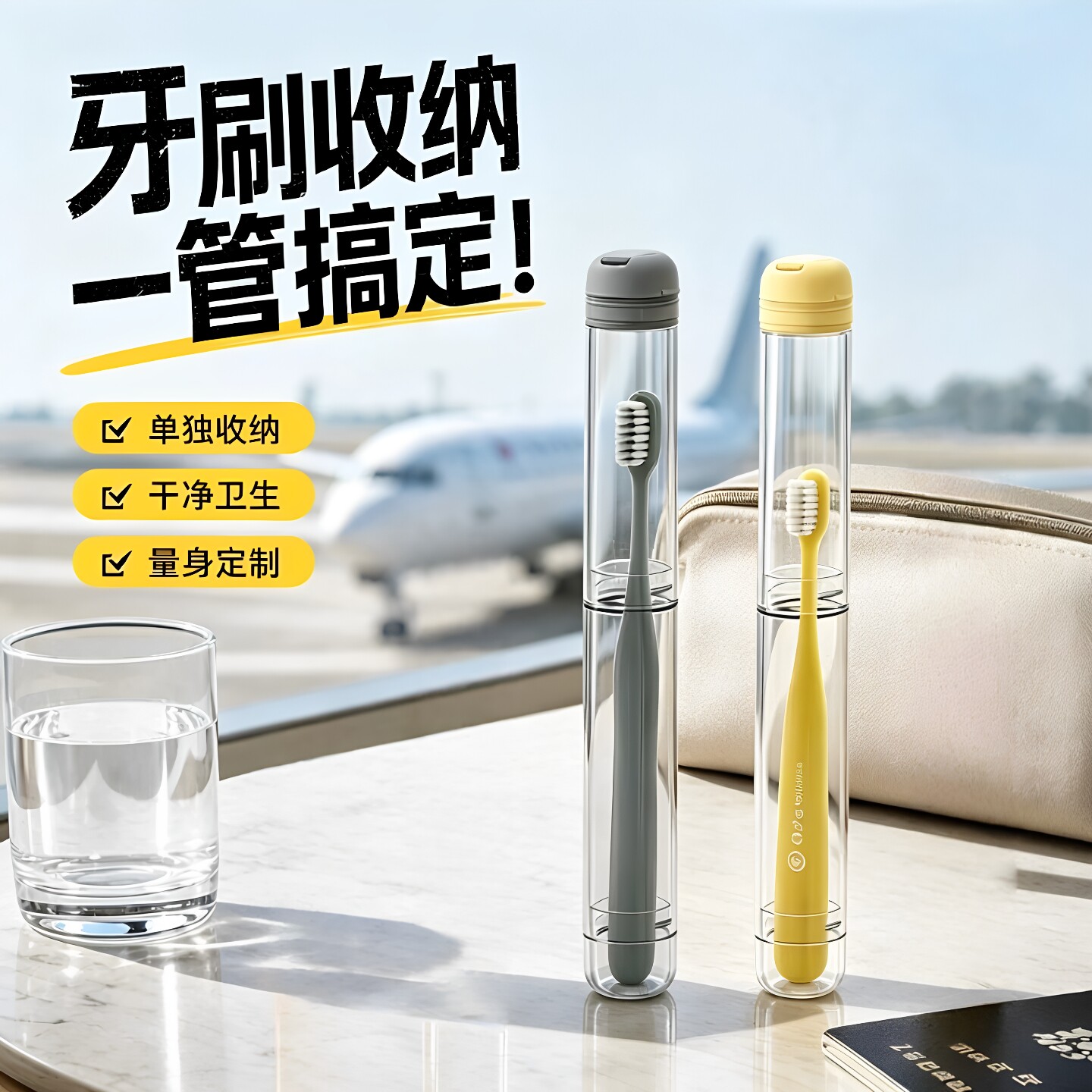 旅行便携透明防尘牙刷收纳盒