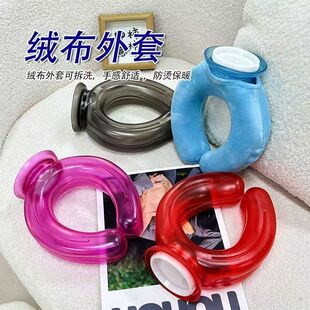 U型注水热水袋颈部防爆加厚冰袋护肩颈椎专用暖水袋灌水两用热敷
