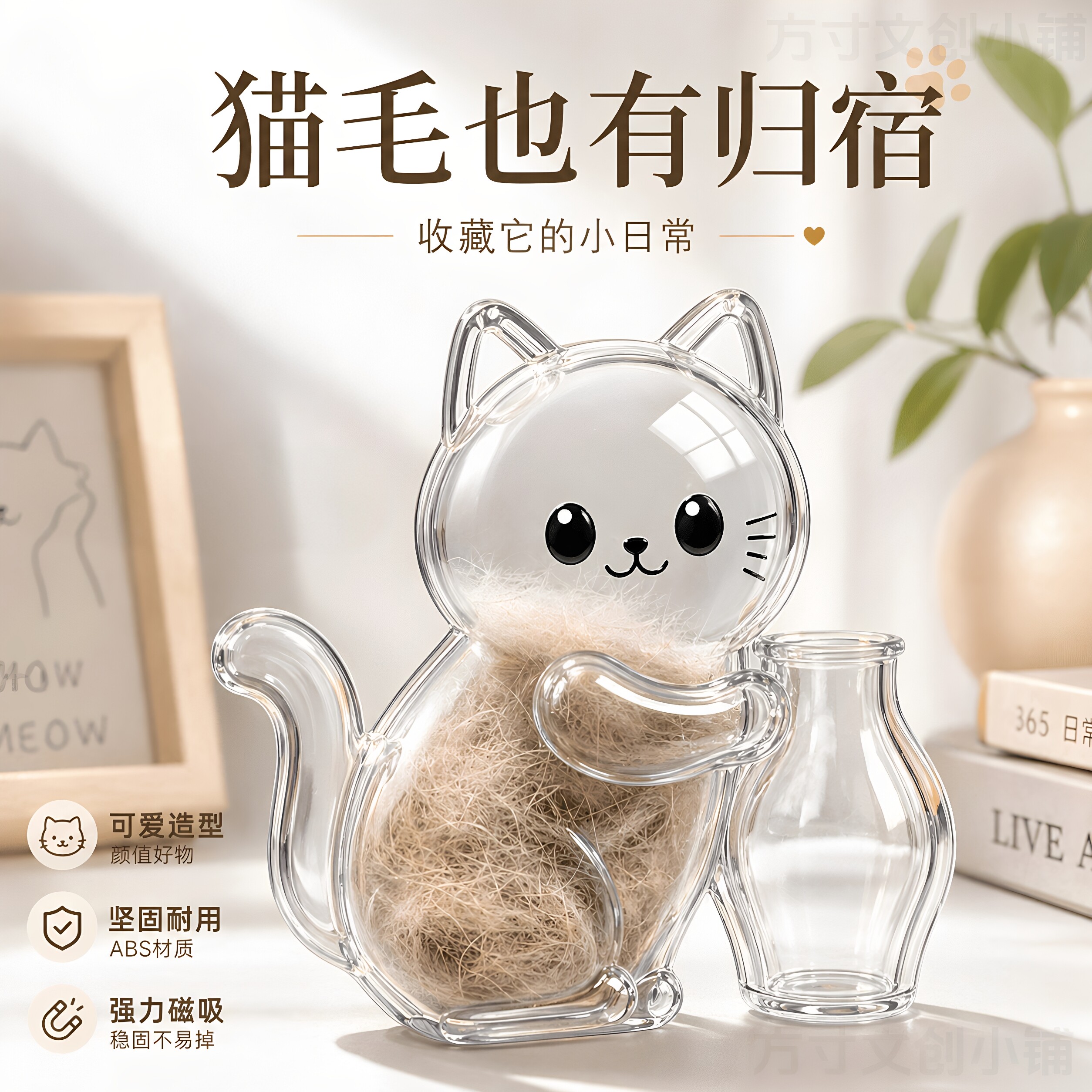 磁吸式猫咪毛发胡子冰箱贴