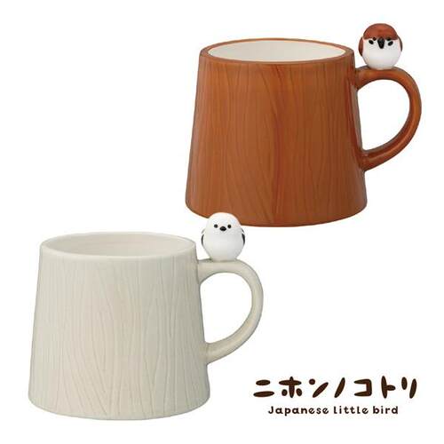 日本Decole小鸟系列陶瓷马克杯麻雀