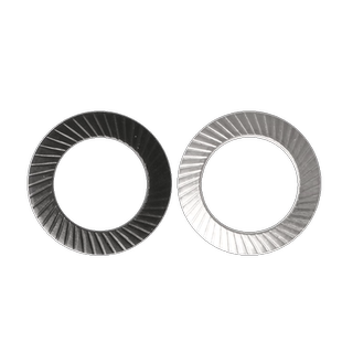 304不锈钢圆形双面齿垫圈铁镀锌金属黑色防松自锁垫片锁紧止退垫