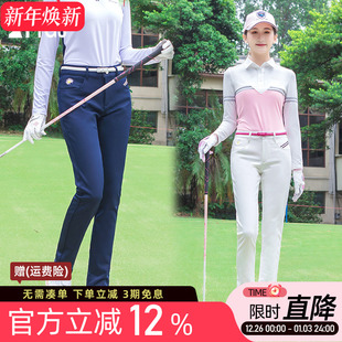 白黑色运动休闲球裤 加厚保暖中腰修身 子 女士长裤 秋冬高尔夫秋服装