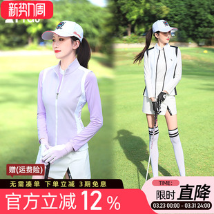 运动上衣服装 秋冬新品 高尔夫球女士马甲背心保暖外套白紫绿色修身