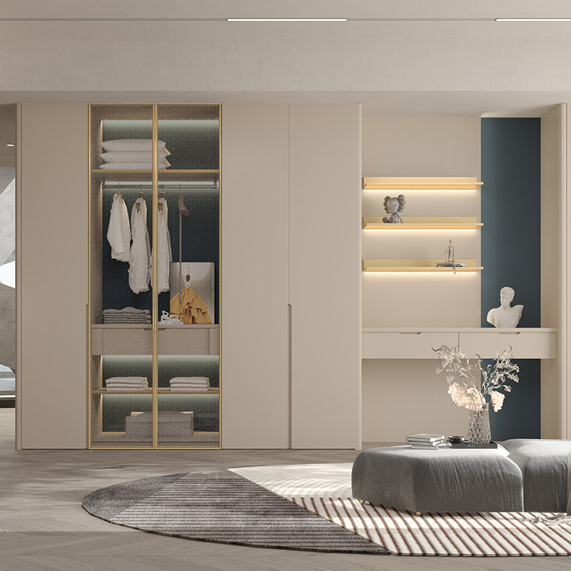 百得胜贝加尔系列水漆全屋定制卧室整体家居轻奢衣柜定做超高门