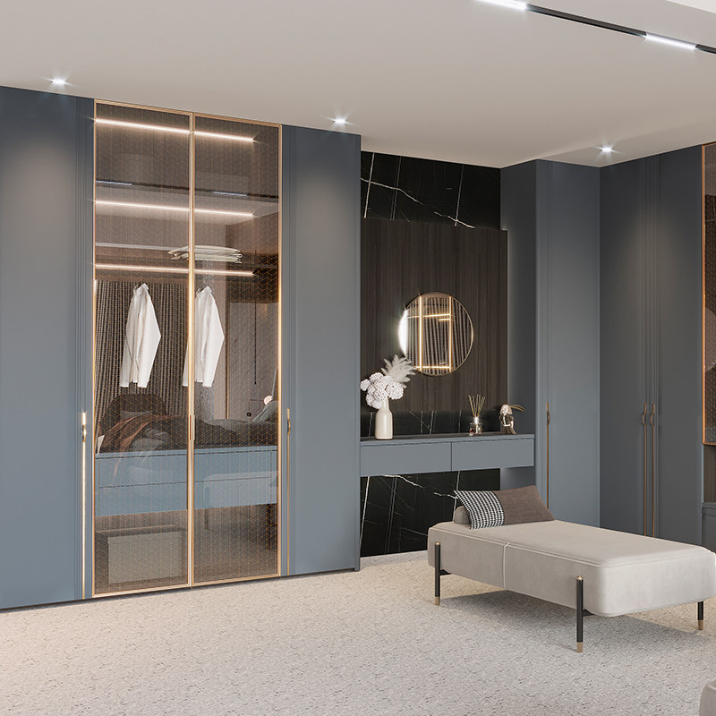 百得胜星睿走入式衣柜定做简约现代整体大收纳衣柜衣帽间全屋定制