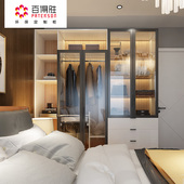 百得胜轻定制衣柜现代轻奢整体卧室衣柜多功能玻璃衣帽间衣橱定制