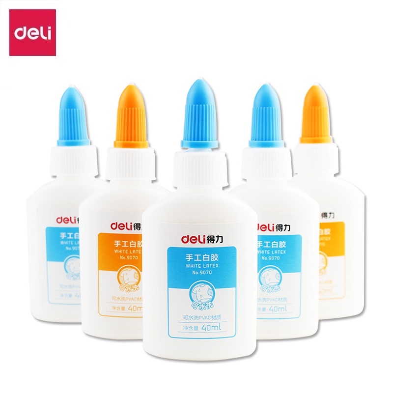得力9070 白胶 学生手工课胶水 可手洗 手工白胶学生用品 40ml