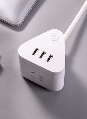 得力多功能usb充电拖线板18322排插插线接线板18321电源转接器USB插座插线板插排接线板拖线板3插位+3口USB